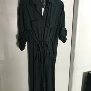 Lulus Hunter Green Button Down Dress